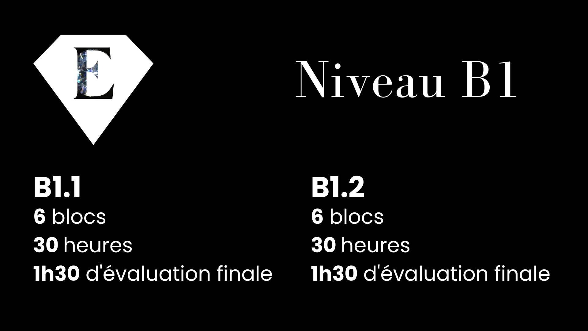 Niveau B1, français général